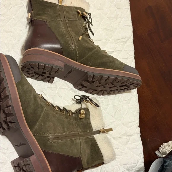 Franco Sarto Women's Olive Suede Lace-Up Boots, size 11, EUC - Picture 10 of 13